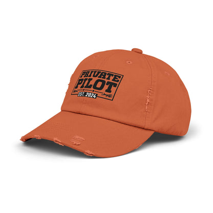 Private Pilot - EST 2024 - Unisex Distressed Cap