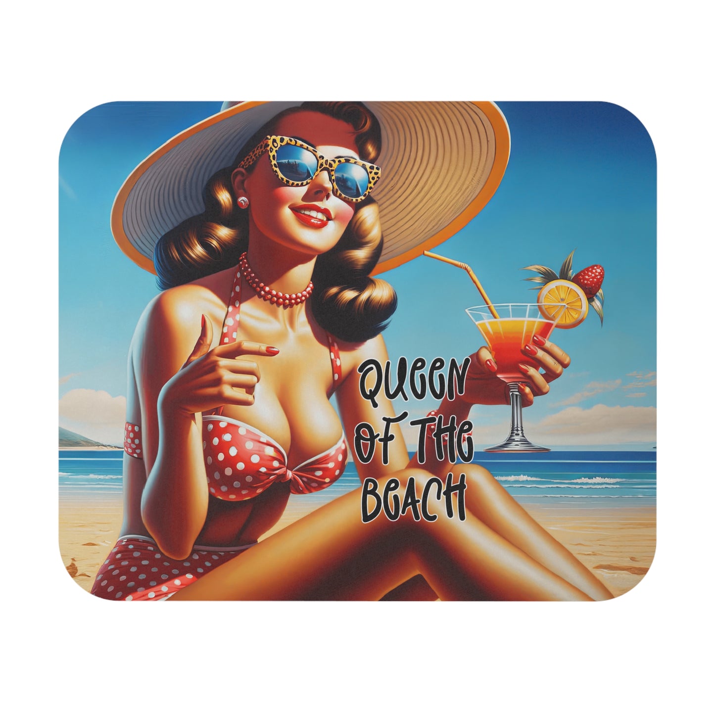 Retro Beach Fun - Queen Of The Beach - Mouse Pad (Rectangle)