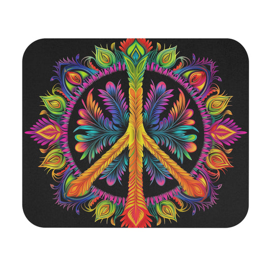 Hippie Peace Sign - v16 - Mouse Pad (Rectangle)