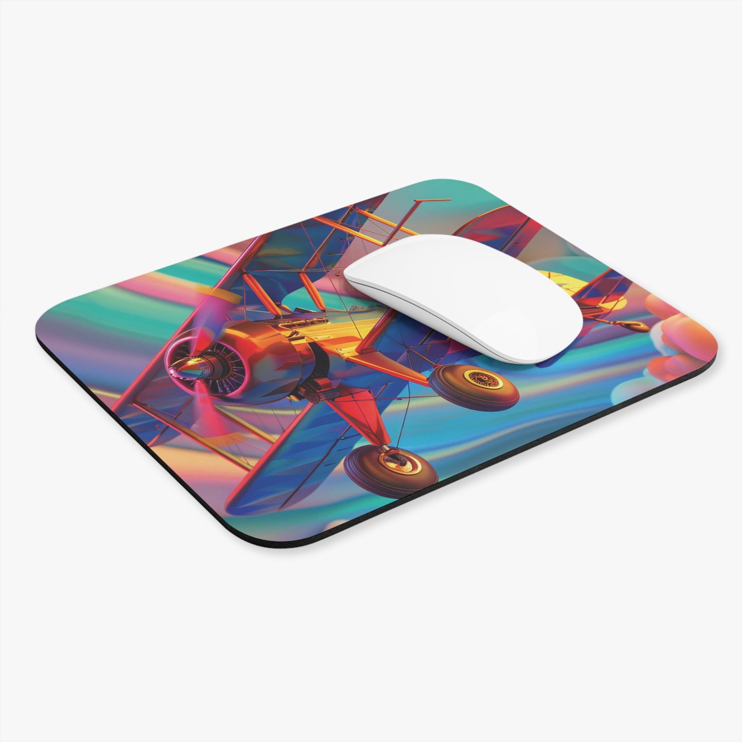 Aviation - Colorful Biplane - Mouse Pad (Rectangle)