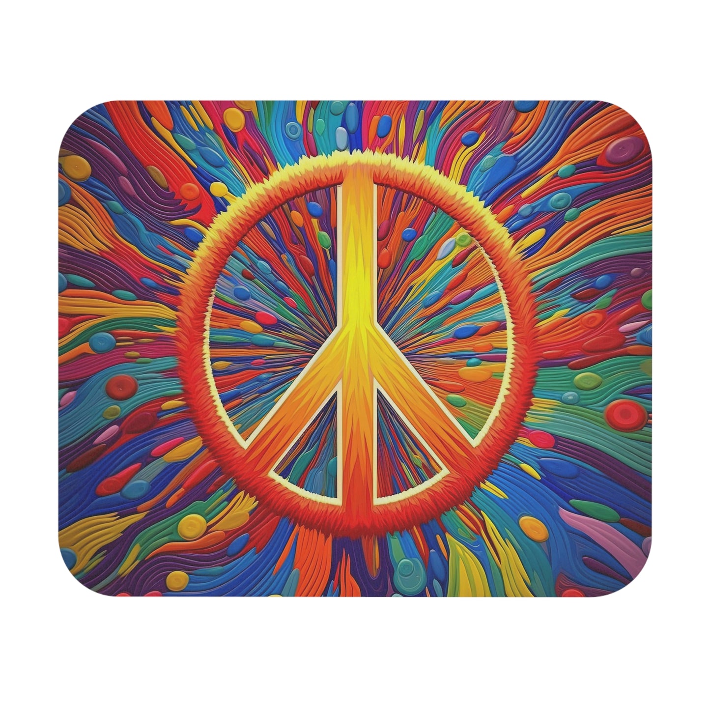 Hippie Peace Sign - v12 - Mouse Pad (Rectangle)