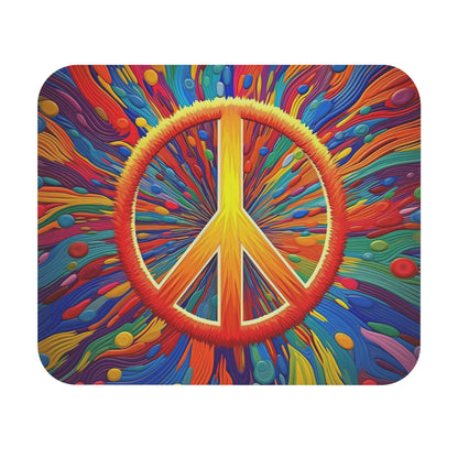 Hippie Peace Sign - v12 - Mouse Pad (Rectangle)