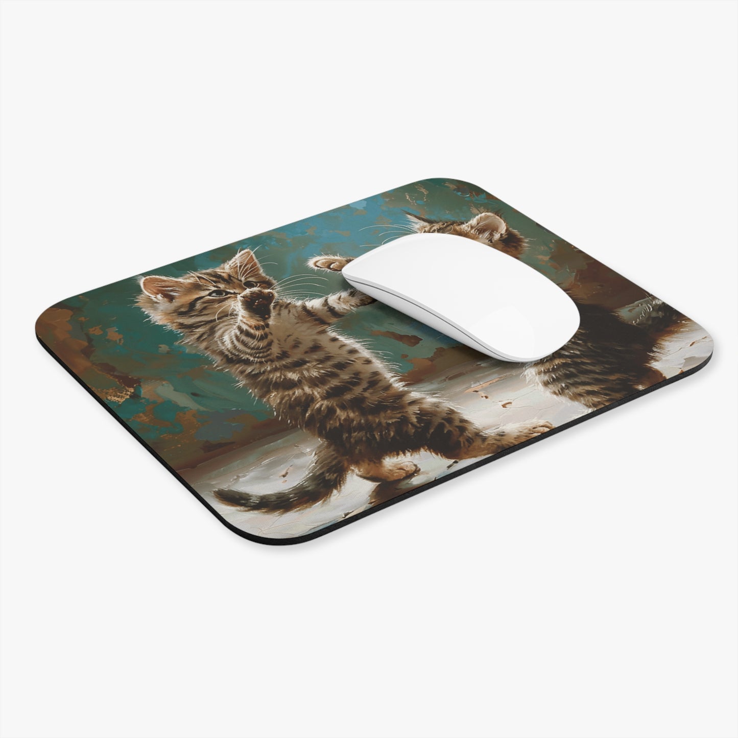 Cats - Two Standing Kittens Playing - Mouse Pad (Rectangle)