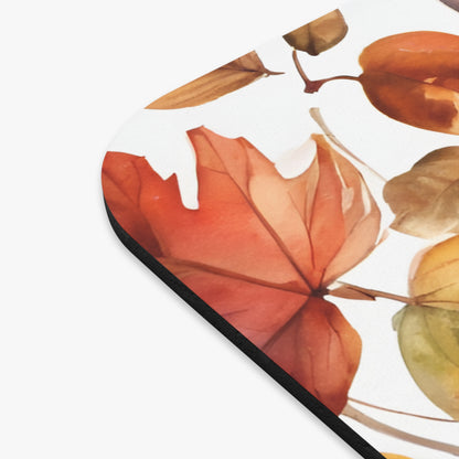 Cats - Fall Leaves Around Cat - Mouse Pad (Rectangle)