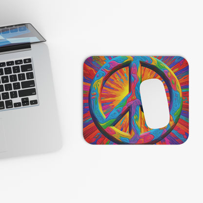 Hippie Peace Sign - v19- Mouse Pad (Rectangle)