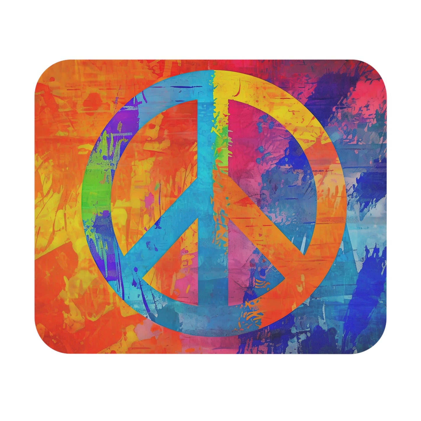 Hippie Peace Sign - v7 - Mouse Pad (Rectangle)