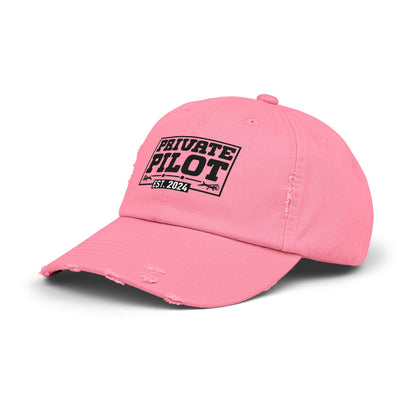 Private Pilot - EST 2024 - Unisex Distressed Cap