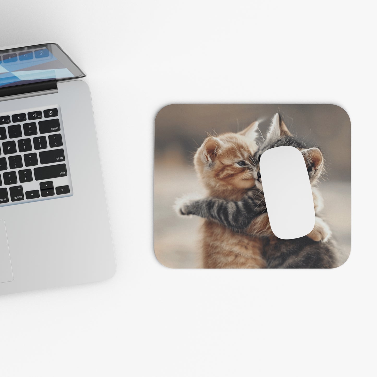 Cats - Two Kittens Hugging - Mouse Pad (Rectangle)