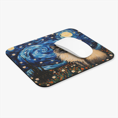 Cats - Cat And Night Sky Painting - Mouse Pad (Rectangle)