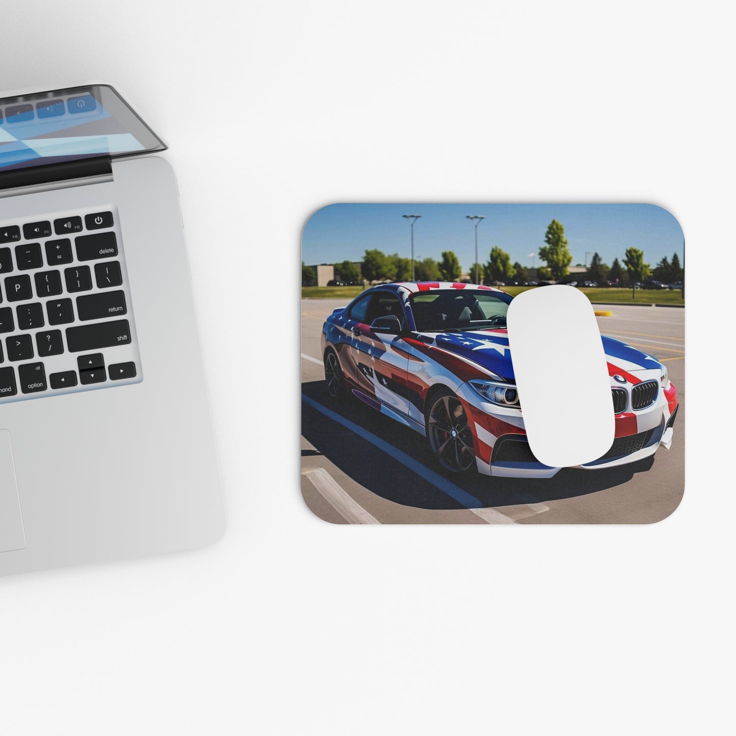 Cars - Red, White, Blue Car - Mouse Pad (Rectangle)