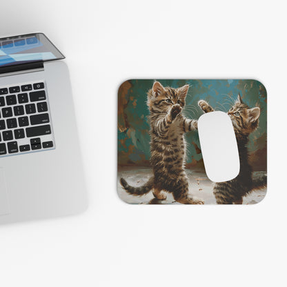 Cats - Two Standing Kittens Playing - Mouse Pad (Rectangle)