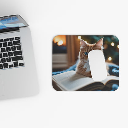 Cats - Cat With Book - Mouse Pad (Rectangle)