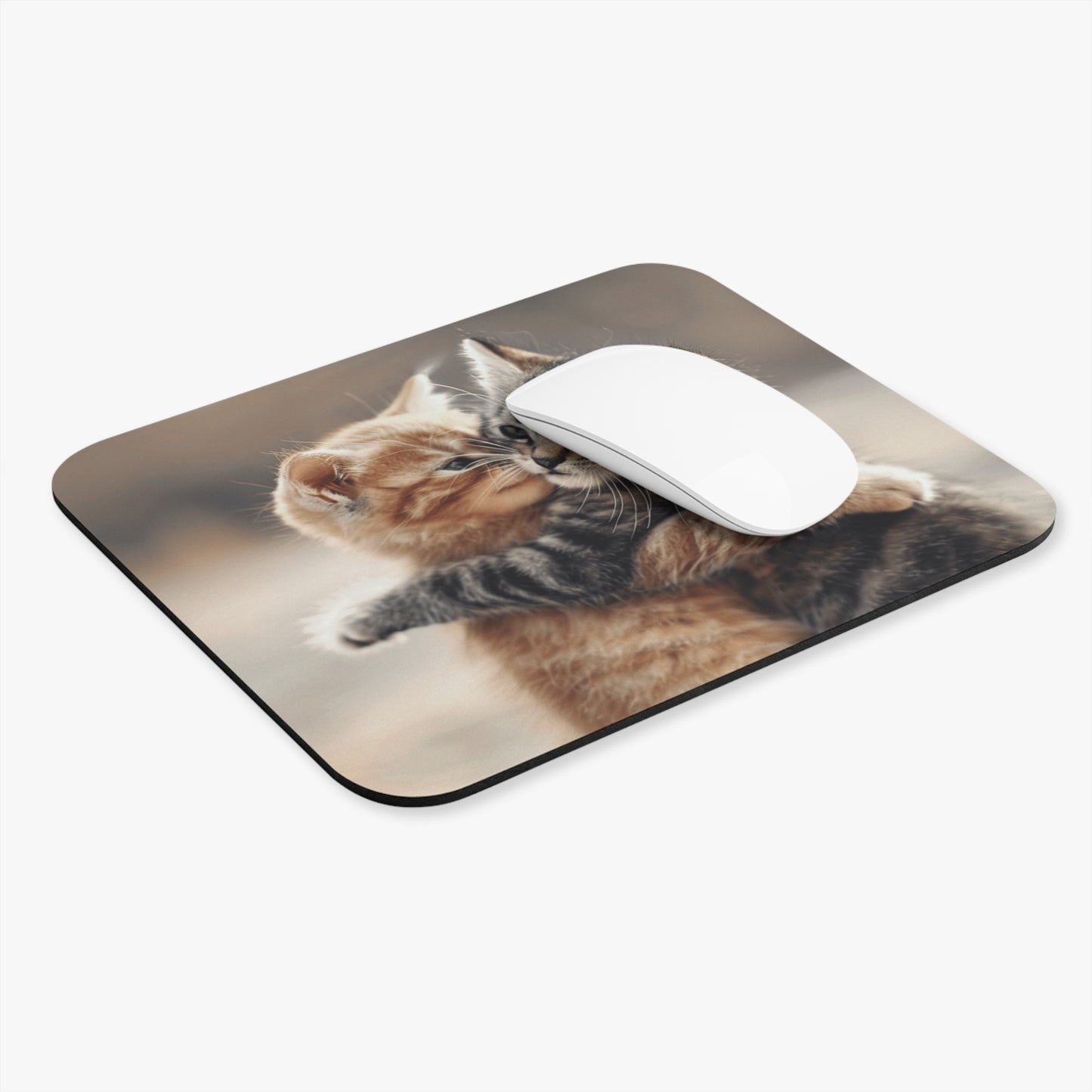 Cats - Two Kittens Hugging - Mouse Pad (Rectangle)