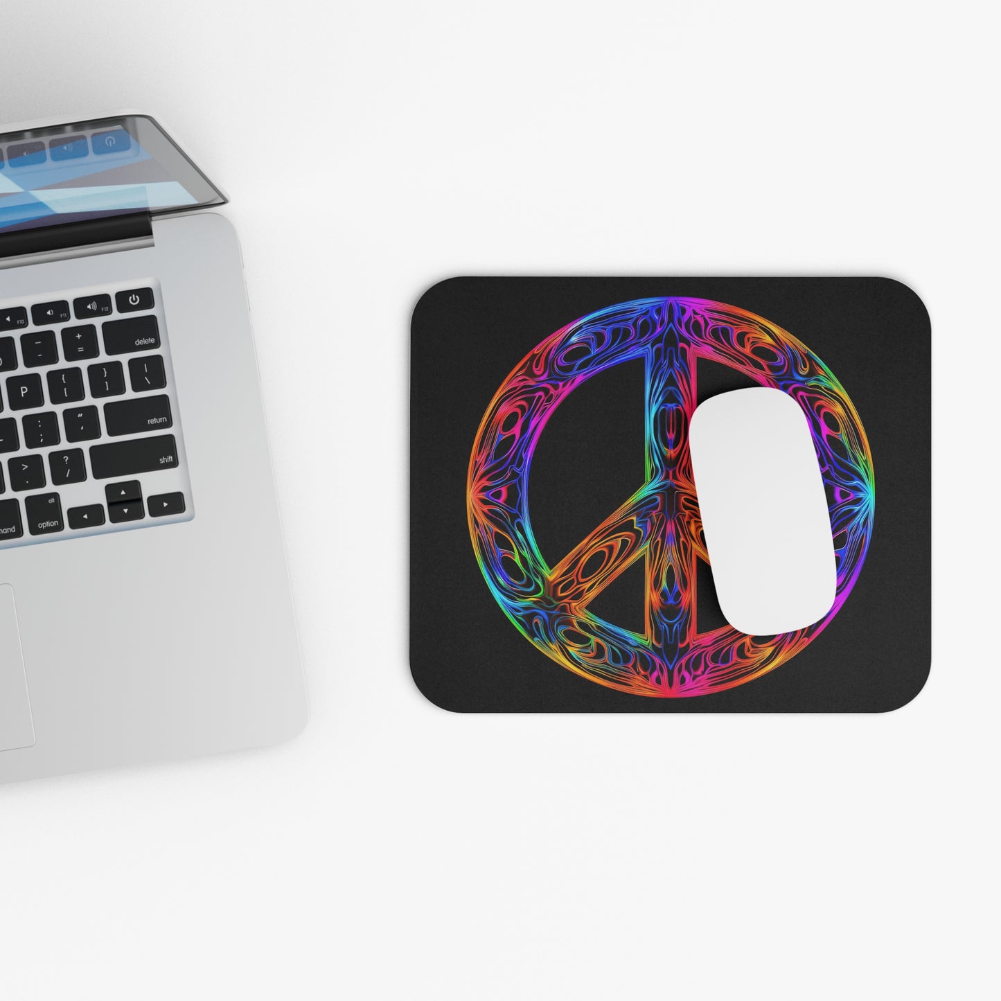 Hippie Peace Sign - v17- Mouse Pad (Rectangle)