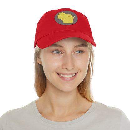 Wisconsin - Cheese - Dad Hat with Leather Patch (Round)