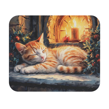 Cats - Sleeping Cat With Candles - Mouse Pad (Rectangle)