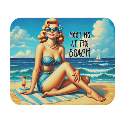 Retro Beach Fun - Meet Me At The Beach - Mouse Pad (Rectangle)