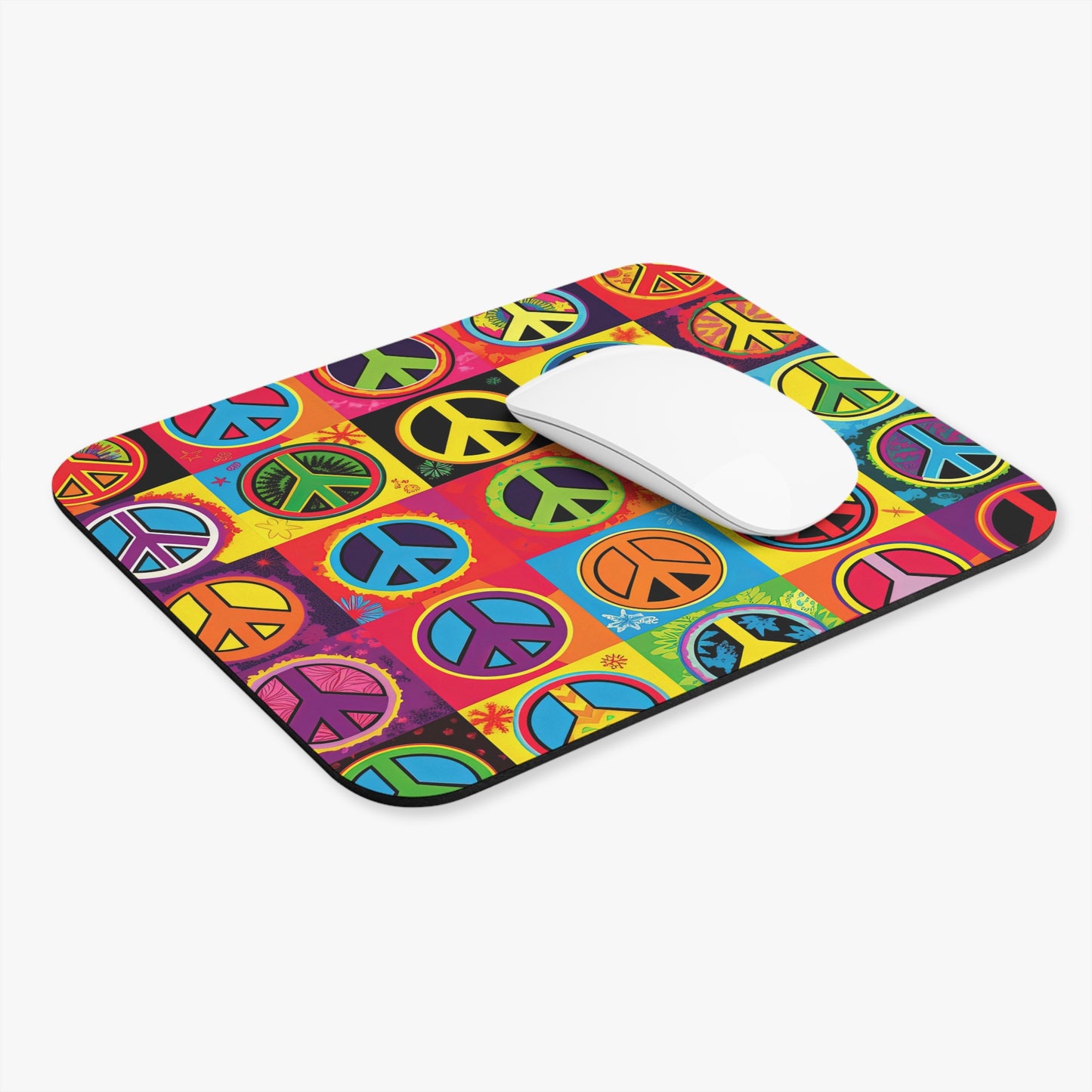 Hippie Peace Sign - v10 - Mouse Pad (Rectangle)