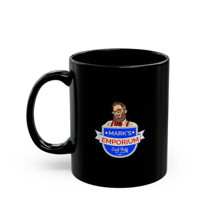 Printify - Mark's Emporium Logo - Black Mug (11oz)