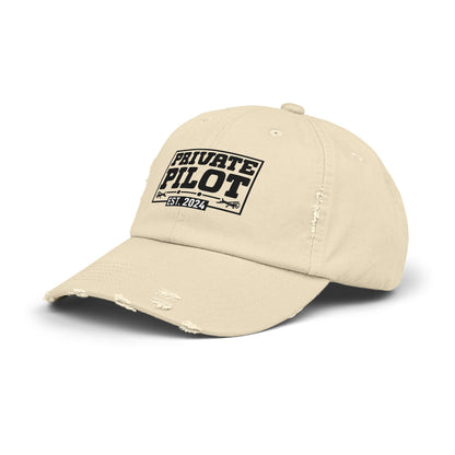 Private Pilot - EST 2024 - Unisex Distressed Cap