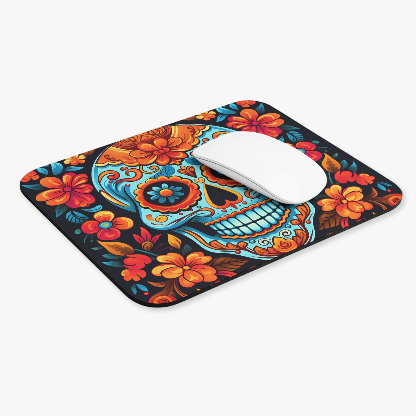 Halloween - Skull And Flowers - Mouse Pad (Rectangle)