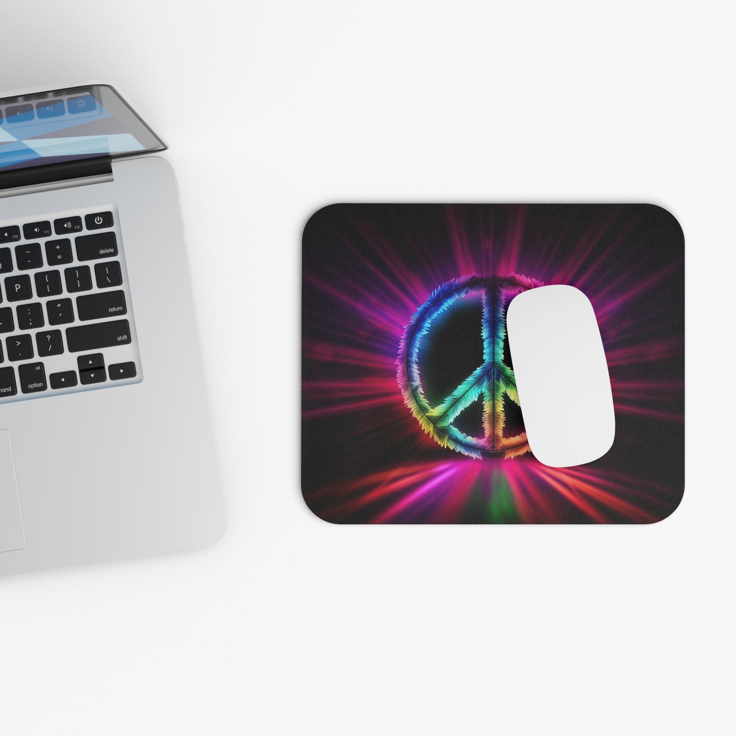 Hippie Peace Sign - v4 - Mouse Pad (Rectangle)