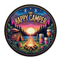 Camping - Happy Camper - Round Mouse Pad