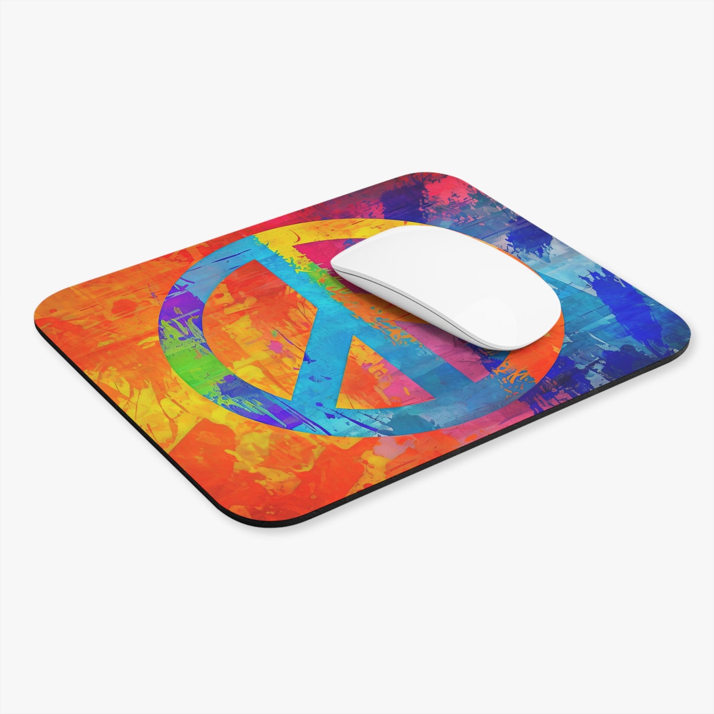 Hippie Peace Sign - v7 - Mouse Pad (Rectangle)