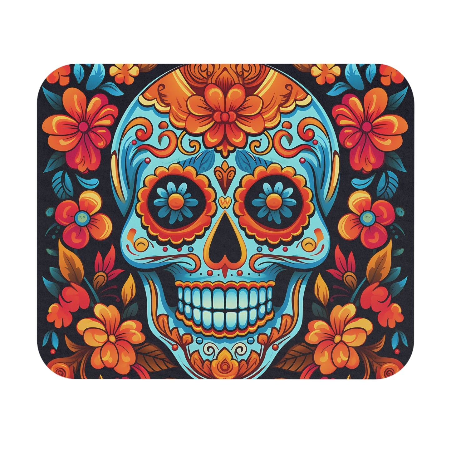 Halloween - Skull And Flowers - Mouse Pad (Rectangle)