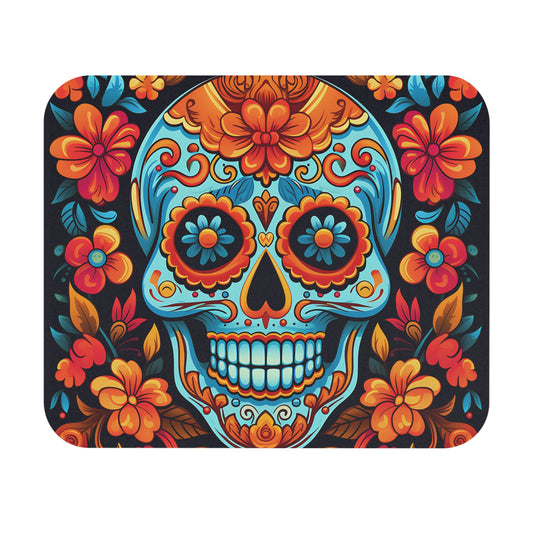 Halloween - Skull And Flowers - Mouse Pad (Rectangle)