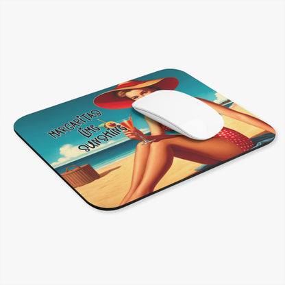 Retro Beach Fun - Margaritas, Lime, Sunshine - Mouse Pad (Rectangle)