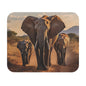 Elephants - Mom Elephant With Two Little Ones - Mouse Pad (Rectangle)