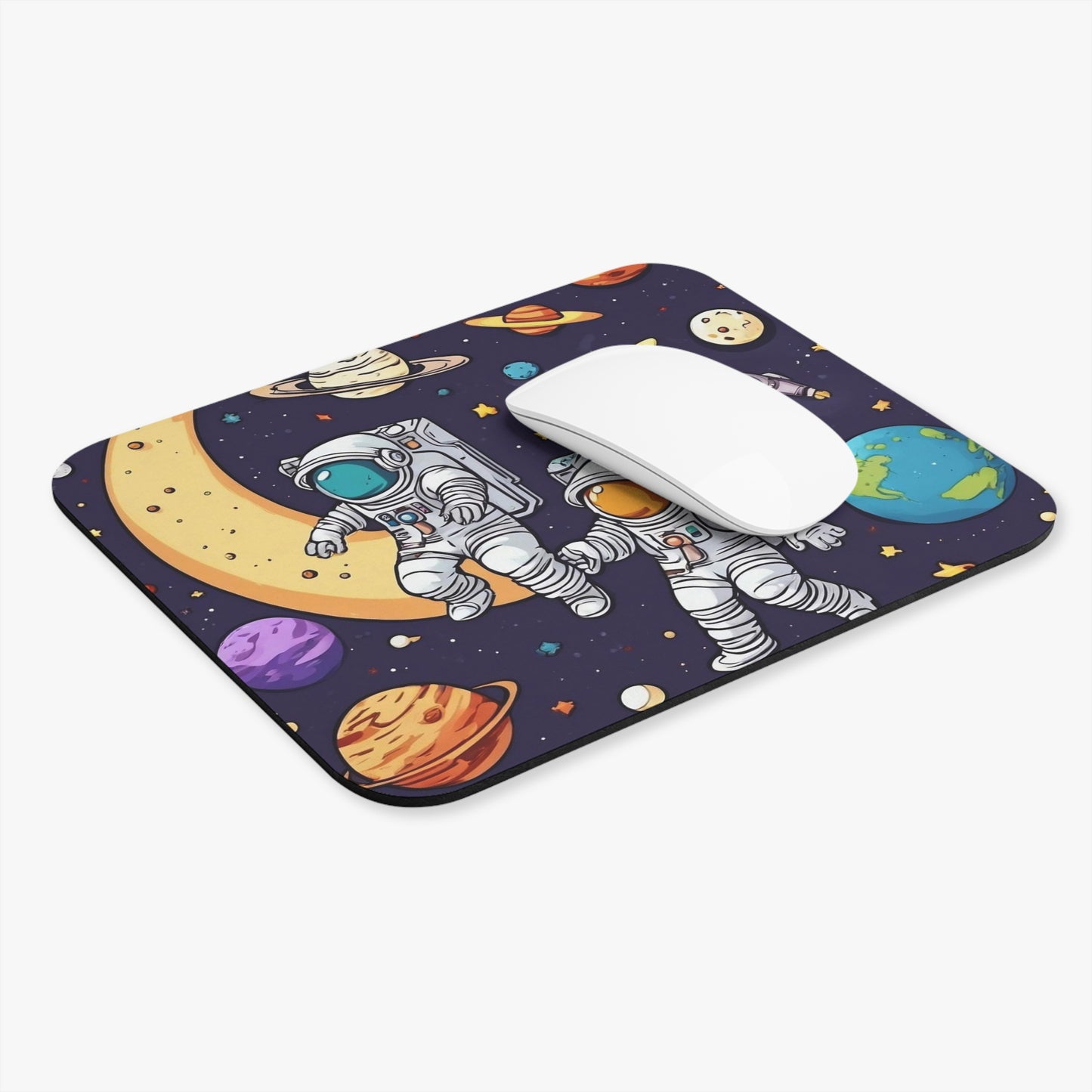 Space - Two Astronauts - Planets - Mouse Pad (Rectangle)