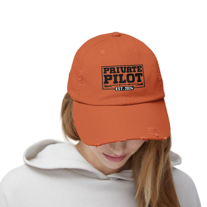 Private Pilot - EST 2024 - Unisex Distressed Cap