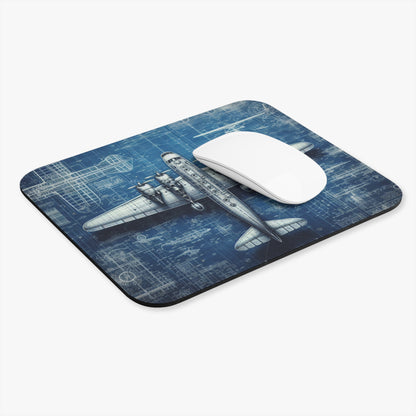 Aviation Blueprint - Airplane - Mouse Pad (Rectangle)