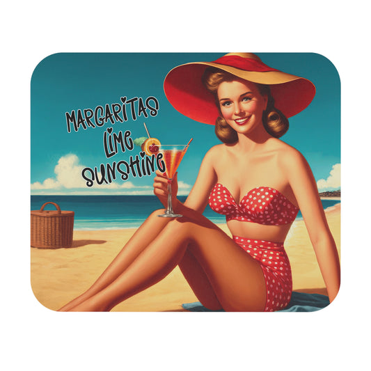 Retro Beach Fun - Margaritas, Lime, Sunshine - Mouse Pad (Rectangle)