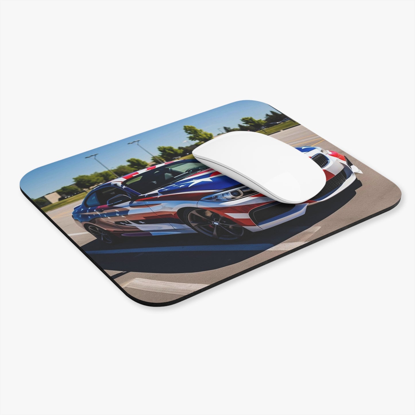 Cars - Red, White, Blue Car - Mouse Pad (Rectangle)