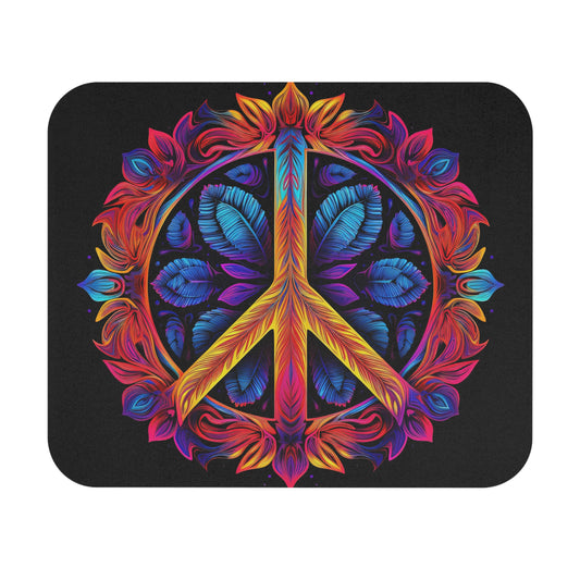 Hippie Peace Sign - v18 - Mouse Pad (Rectangle)