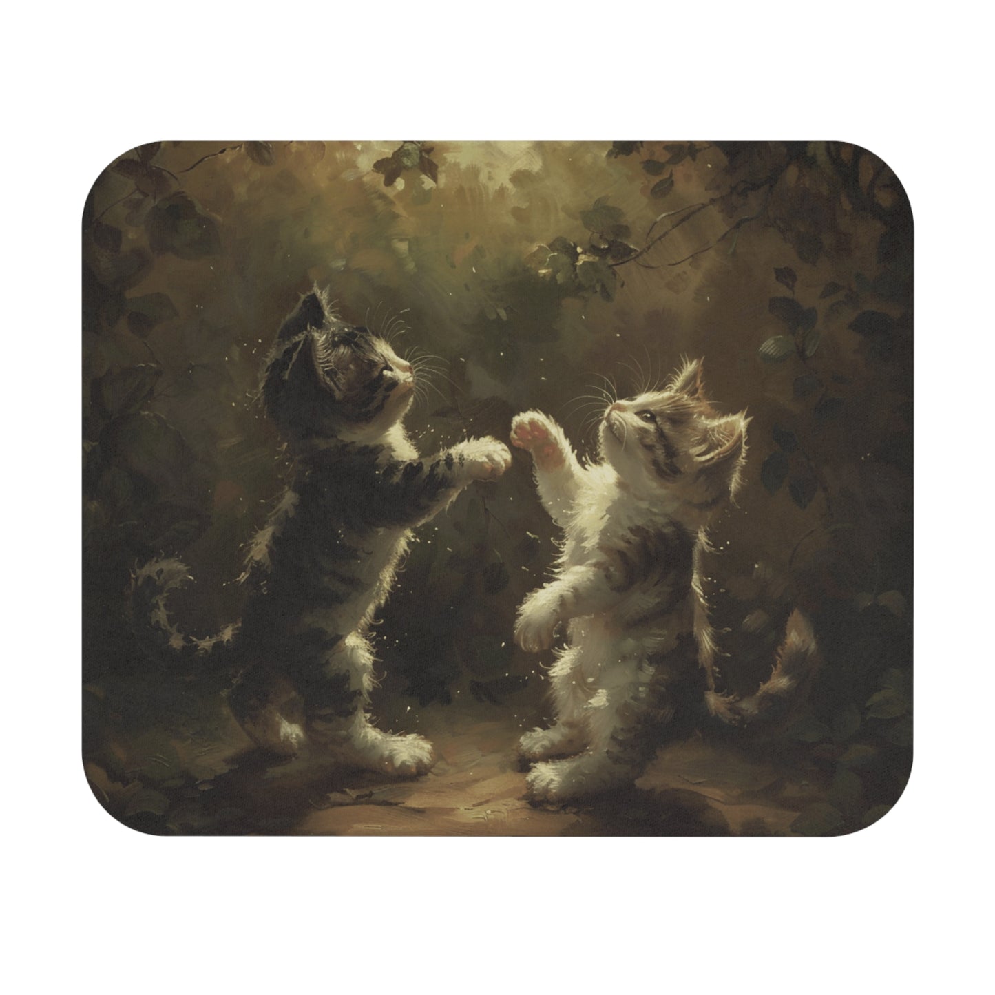 Cats - Two Small Kittens In Garden - Mouse Pad (Rectangle)