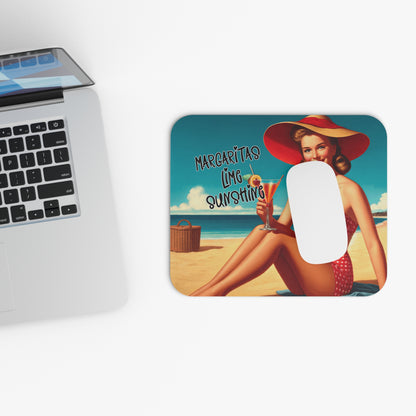 Retro Beach Fun - Margaritas, Lime, Sunshine - Mouse Pad (Rectangle)