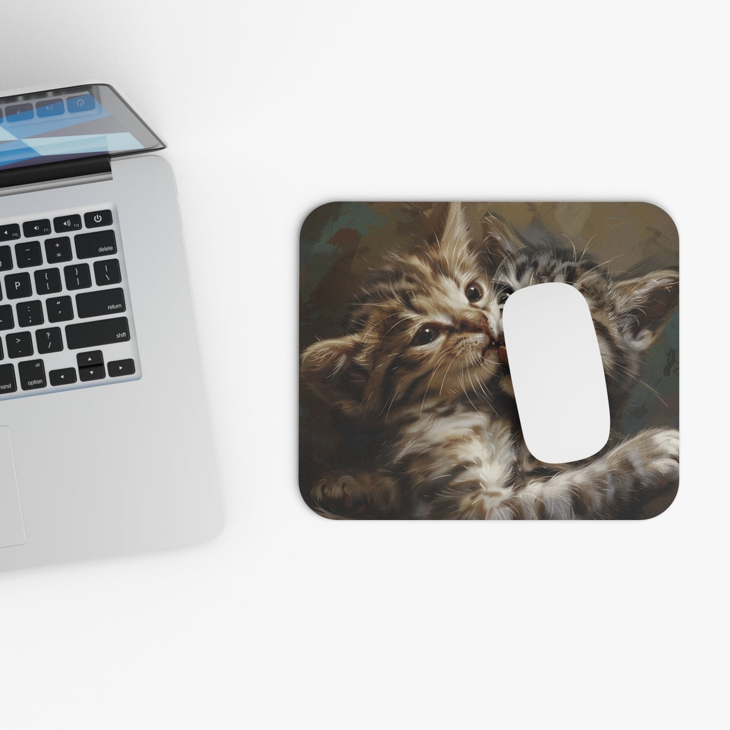 Cats - Two Kitten Faces Close Up - Mouse Pad (Rectangle)