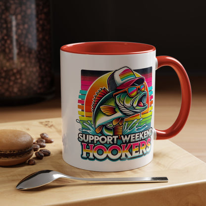 Fishing - Support Weekend Hookers - Accent Coffee Mug (11oz)