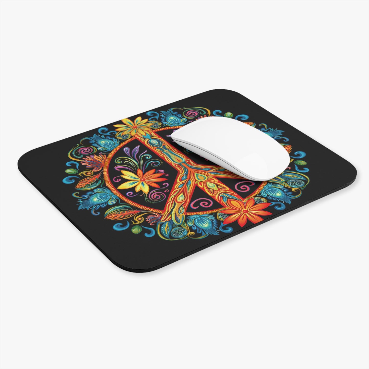 Hippie Peace Sign - v14 - Mouse Pad (Rectangle)