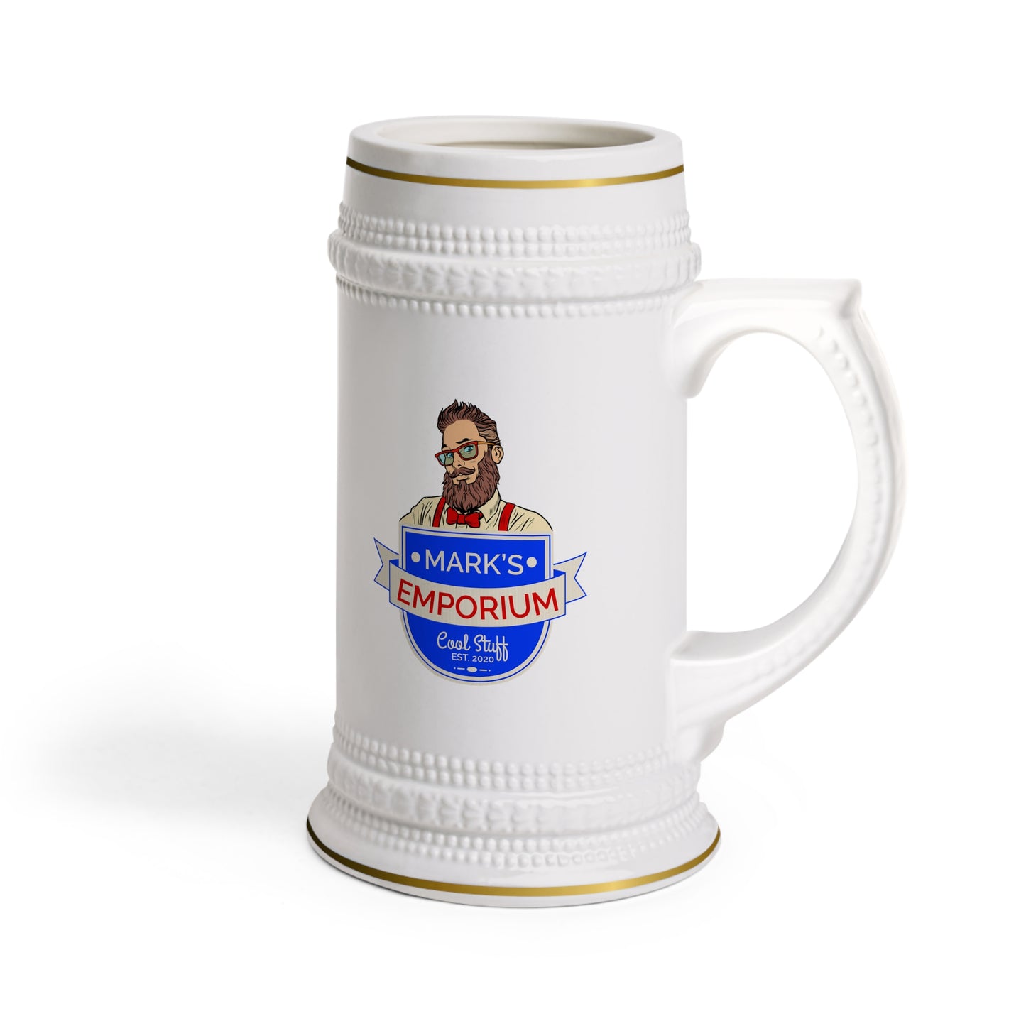 Printify - Mark's Emporium Logo - Beer Stein Mug