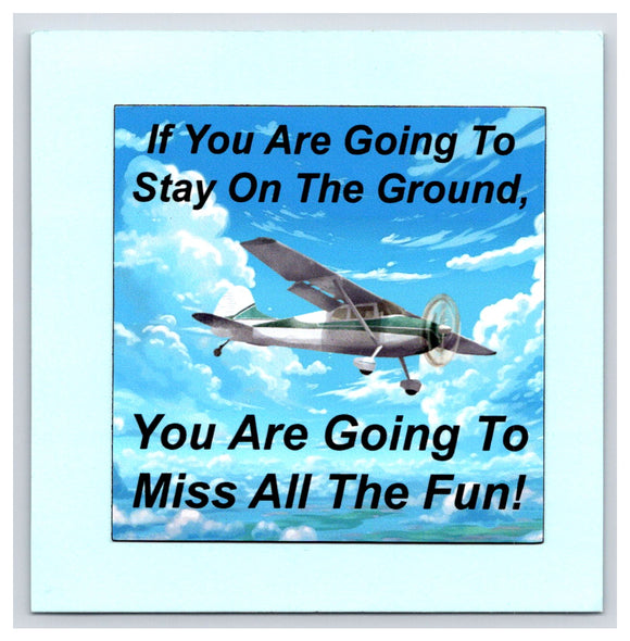 Stay On The Ground, Miss All The Fun - Taildragger - 3x3  - Magnet