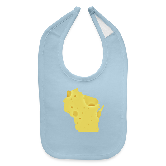 Wisconsin - Cheese - Baby Bib - light blue