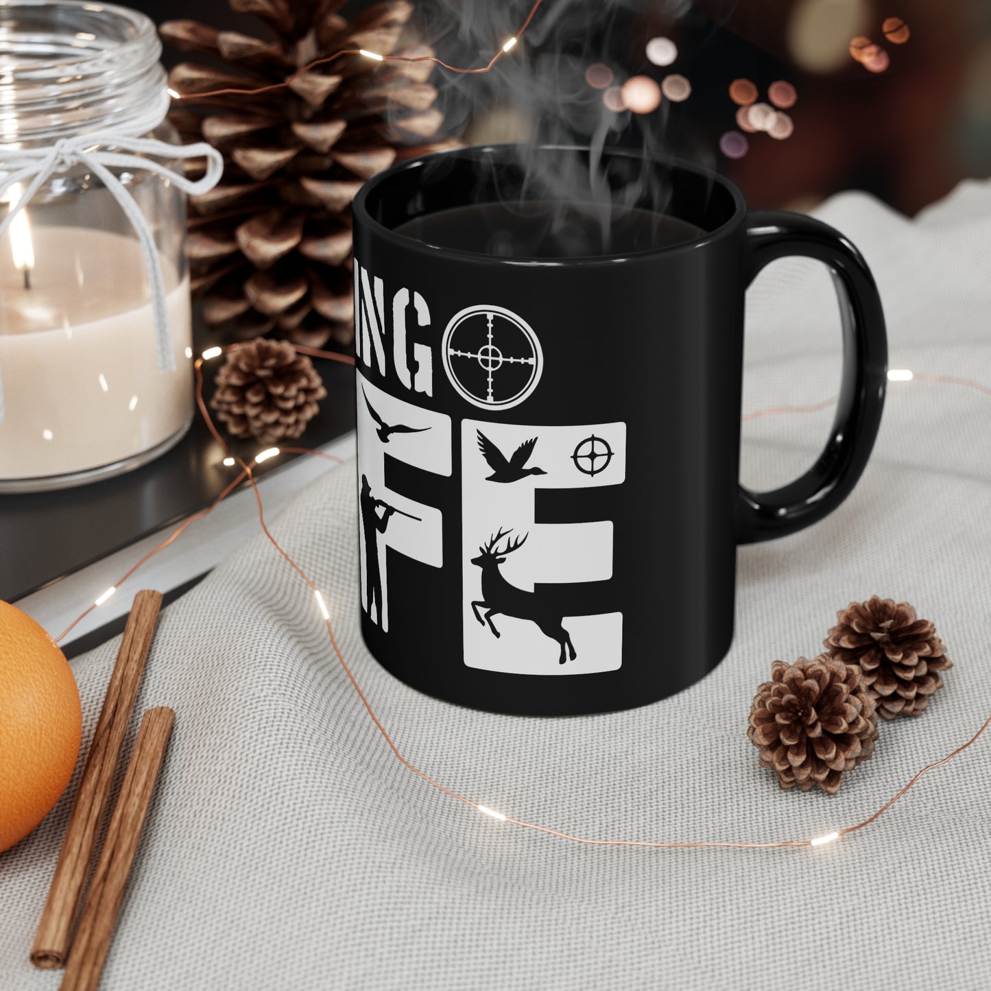 Hunting Life - White - 11oz Black Mug