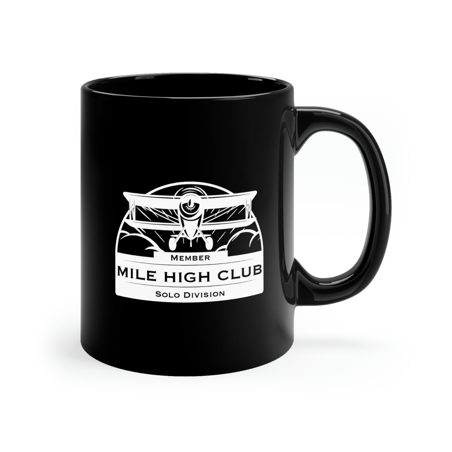 Mile High Club - Biplane - Solo Division - White - 11oz Black Mug