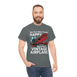 You Can't Make Everyone Happy - Biplane - White - Unisex Heavy Cotton Tee
