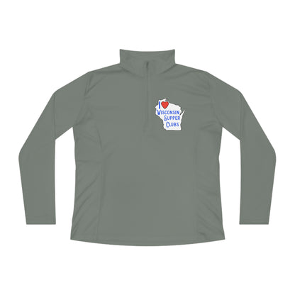 I Love Wisconsin Supper Clubs - Ladies Quarter-Zip Pullover